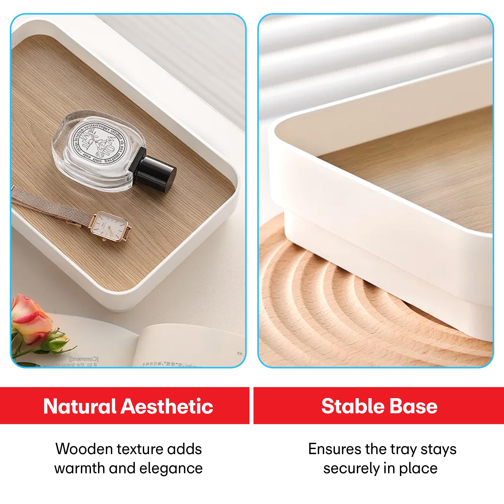 Prime Pick Desk Tray Bathroom Vanity Trays Makeup Perfume Tray Wooden Towel Trays Rectangle Jewelry Serving Tray Rectangular Tra